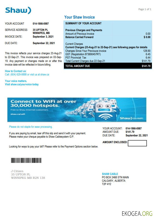 Canada Shaw template